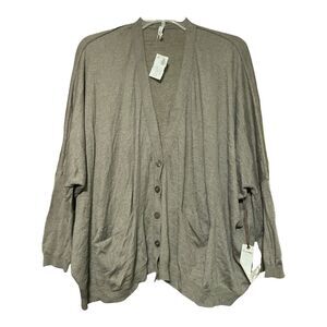 Willow & Clay Womens Brown Pockets Oversized Cardigan Sweater Size Small New